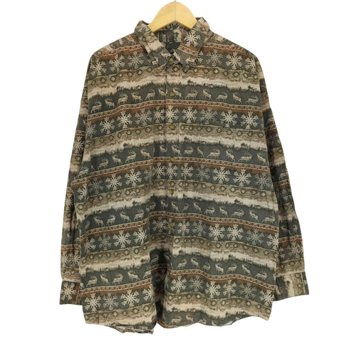 SUMMA OUTDOOR ノルディック柄オックスフォードシャツ メンズ JPN:XXL
