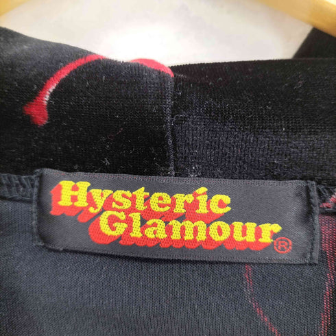 ヒステリックグラマー HYSTERIC GLAMOUR 00S Y2K チェリー柄 ベロア地ジップアップパーカー レディース FREE