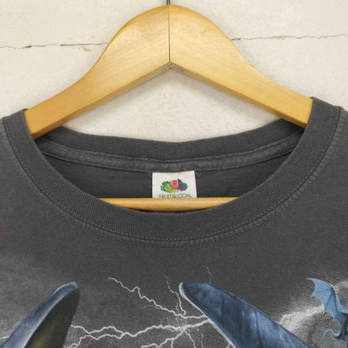 フルーツオブザルーム FRUIT OF THE LOOM フロントドラゴンプリントクルーネックTシャツ メンズ 2XL