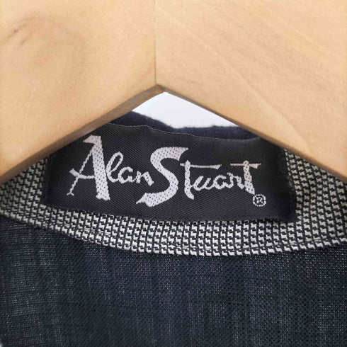 90S Alan Stucht USA製 クレイジー パターン 千鳥格子 裾リブ プルオーバー ボタン シャツ メンズ import:M