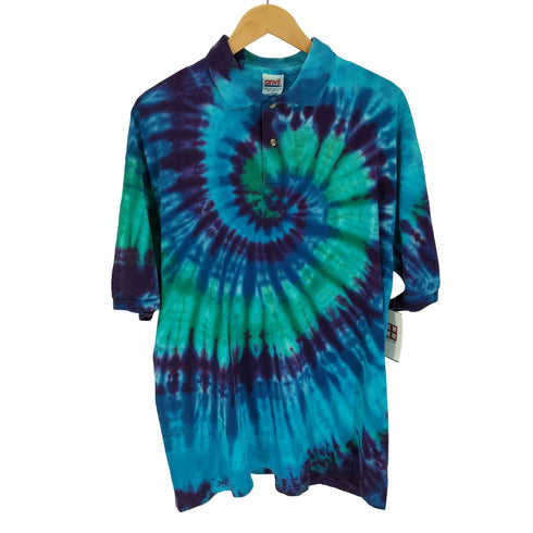 アンビル Anvil 90S USA製 タイダイ染 S/S ポロシャツ メンズ import:XL