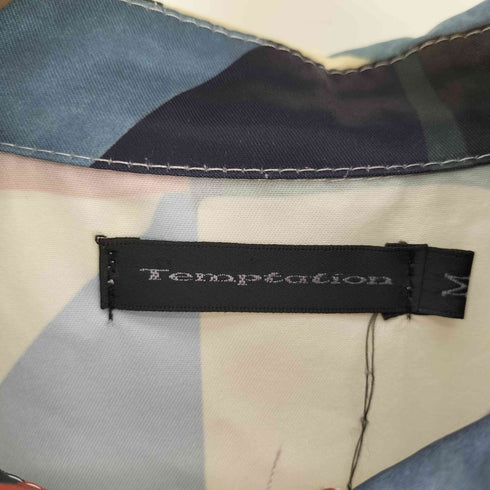 テンプテーション Temptation 総柄 ポリエステル S/S シャツ メンズ JPN:M