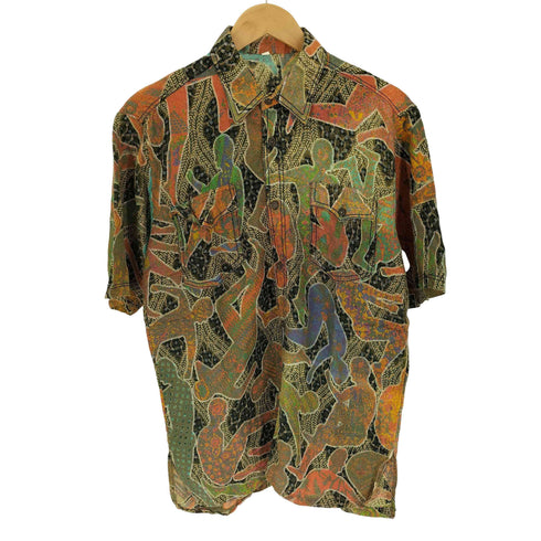 シルエット 総柄 フラップポケット S/S シャツ メンズ import:XL