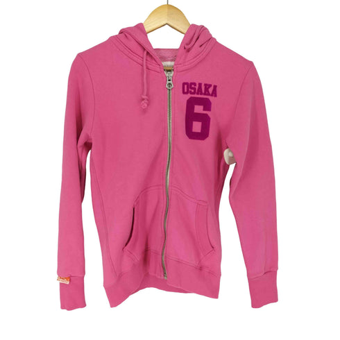 スーパードライ Superdry 極度乾燥(しなさい) OSAKA6 フロッキープリントジップアップパーカー レディース JPN:S