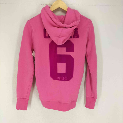 スーパードライ Superdry 極度乾燥(しなさい) OSAKA6 フロッキープリントジップアップパーカー レディース JPN:S