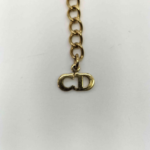 クリスチャンディオール Christian Dior CD ラインストーン ハート ネックレス レディース