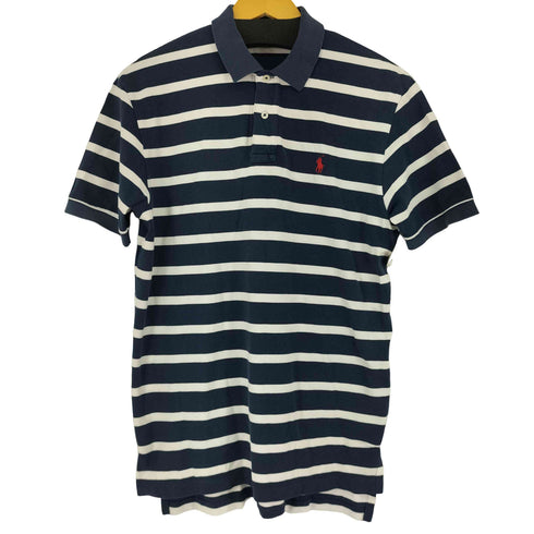ポロバイラルフローレン Polo by RALPH LAUREN スモールポニー刺繍 ボーダー S/S ポロシャツ メンズ import:M