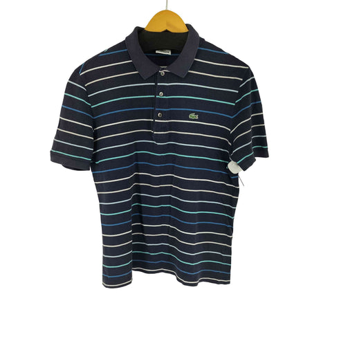 ラコステ LACOSTE ワンポイント刺繍ボーダー S/S ポロシャツ メンズ 95