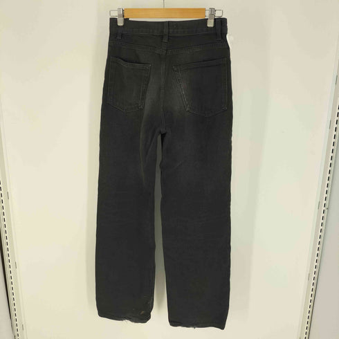ザラ ZARA STRAIGHT CUT MID RISE FULL LENGTH JEANS ブラック ワイドレッグ デニム パンツ レディース 36