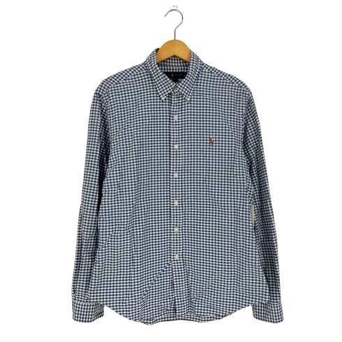 ラルフローレン RALPH LAUREN SLIM FIT ポニー刺繍 ギンガムチェック オックスフォードシャツ メンズ import:L
