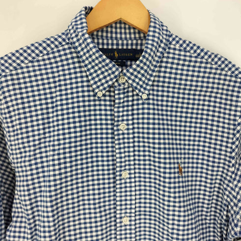 ラルフローレン RALPH LAUREN SLIM FIT ポニー刺繍 ギンガムチェック オックスフォードシャツ メンズ import:L