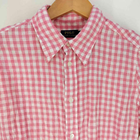 ポロラルフローレン POLO RALPH LAUREN ギンガムチェック リネンシャツ レディース 2