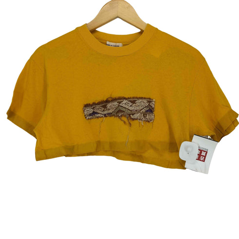 コムデギャルソン COMME des GARCONS AD1991 92SS UNFINISHED期 エスニックテープデザインショートTシャツ レディース