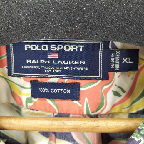 ポロスポーツラルフローレン POLO SPORT RALPH LAUREN 90S アロハシャツ ハイビスカス 好配色 コットン100% メンズ JPN:XL