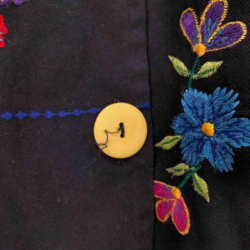 NEW DIRECTION インド製 花刺繍 コットン シャツジャケット レディース import:M