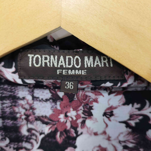 トルネードマートファム TORNADO MART FEMME 花柄シースルーシャツブラウス ベロアライン レディース JPN:36