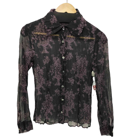 トルネードマートファム TORNADO MART FEMME 花柄シースルークレープシャツブラウス レディース JPN:36