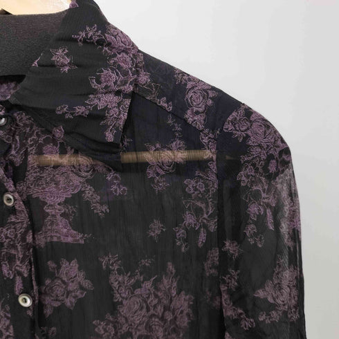 トルネードマートファム TORNADO MART FEMME 花柄シースルークレープシャツブラウス レディース JPN:36