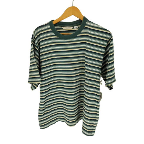 クイックシルバー Quiksilver ロゴ刺繍 ボーダー S/S Tシャツ メンズ import:M