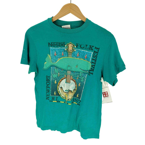 80S USA製 Hanes ボディ Nestle FOLK FESTIVAL 1987 プリント S/S Tシャツ シングルステッチ メンズ import:M