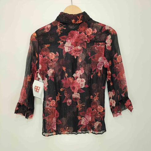 トルネードマートファム TORNADO MART FEMME 花柄シースルーラメシャツ レディース