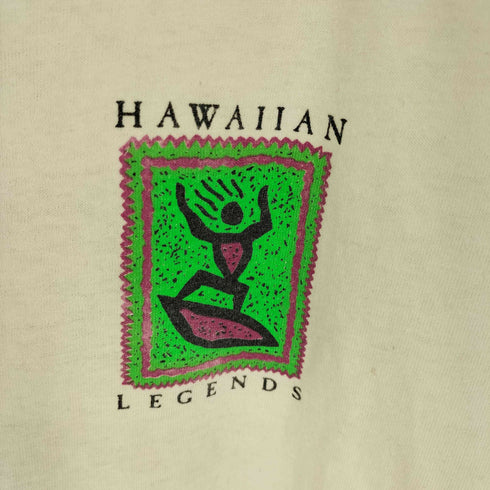90S USA製 SOF TEE ボディ HAWAIIAN LEGENDS 民族 プリント S/S Tシャツ メンズ import:M