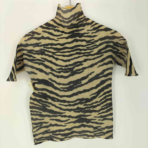 イッセイミヤケ ISSEY MIYAKE S/S ゼブラ柄プリーツカットソー レディース