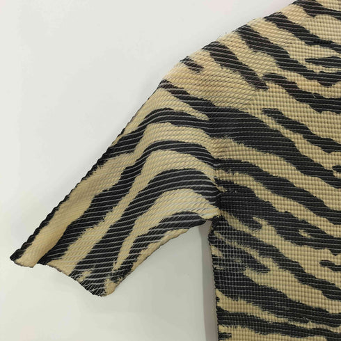 イッセイミヤケ ISSEY MIYAKE S/S ゼブラ柄プリーツカットソー レディース