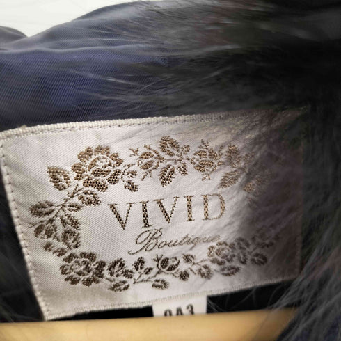 VIVID ブルーフォックス ファー フーデッド ウール コート レディース 9A3