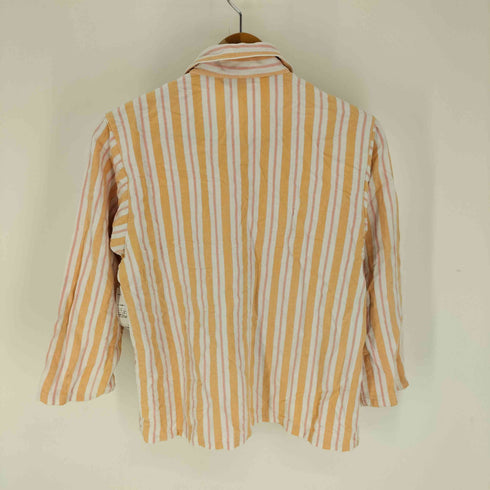 クレージュ courreges ロゴ刺繍 丸襟 ストライプ パジャマ シャツ メンズ import:S