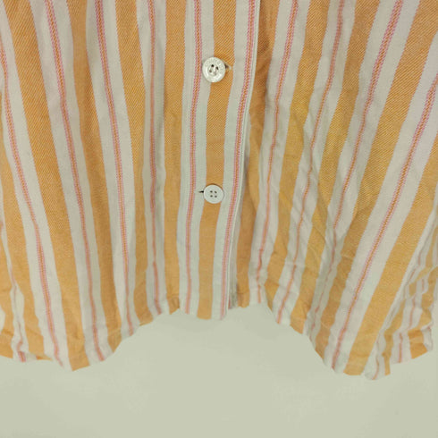 クレージュ courreges ロゴ刺繍 丸襟 ストライプ パジャマ シャツ メンズ import:S