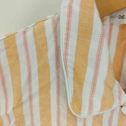 クレージュ courreges ロゴ刺繍 丸襟 ストライプ パジャマ シャツ メンズ import:S