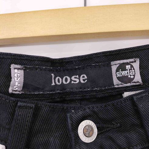 リーバイス Levis 90S 98年製 8月 silver Tab loose ジップフライ ブラックデニムパンツ メンズ 28×30