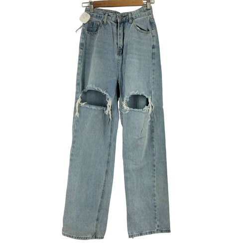 フロントダメージデニムパンツ レディース JPN:S