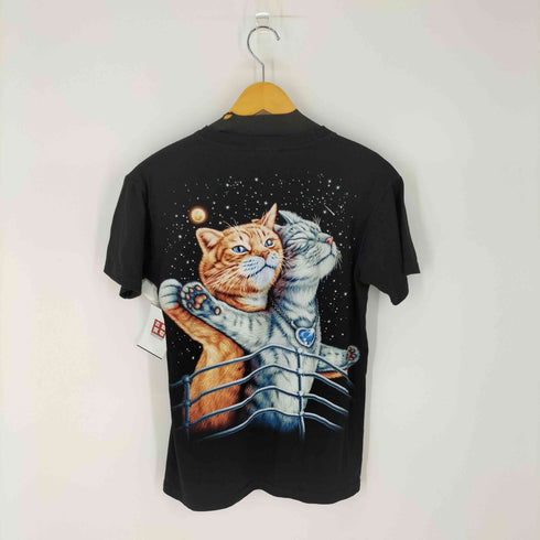 MR BIG 両面プリントTシャツ ネコ CAT 宇宙柄 レディース import:S