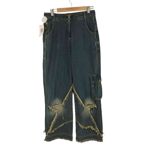 KENVIBE パッチワークスターワイドカーゴデニムパンツ メンズ JPN:XL