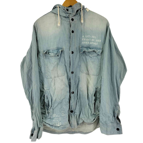 アヴィレックス AVIREX シャンブレーシャツパーカー メンズ 2XL