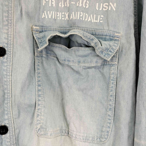 アヴィレックス AVIREX シャンブレーシャツパーカー メンズ 2XL