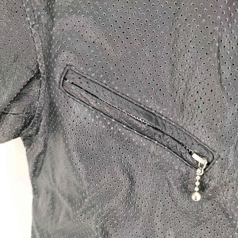 FREEDOM ボールジップ パンチング バッファローレザー S/S ジャケット 水牛革 メンズ import:L