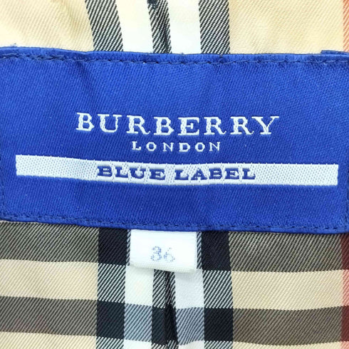 バーバリーブルーレーベル BURBERRY BLUE LABEL ラクーンファー メルトン ショートダッフル 裏地ノバチェック レディース JPN:36