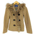 バーバリーブルーレーベル BURBERRY BLUE LABEL ラクーンファー メルトン ショートダッフル 裏地ノバチェック レディース JPN:36