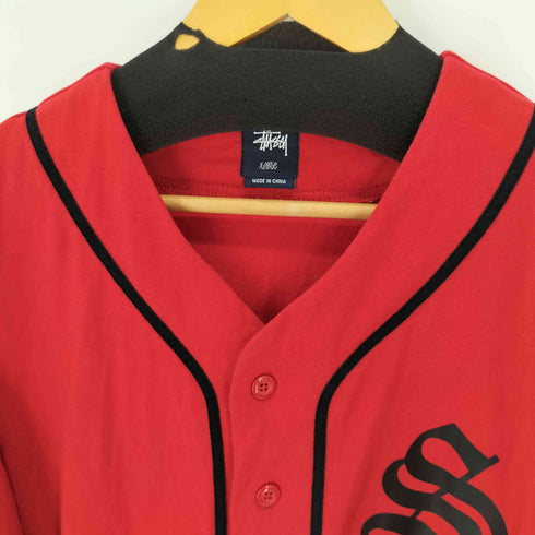 ステューシー Stussy 00S ベースボールシャツ ロゴプリント メンズ import:XL