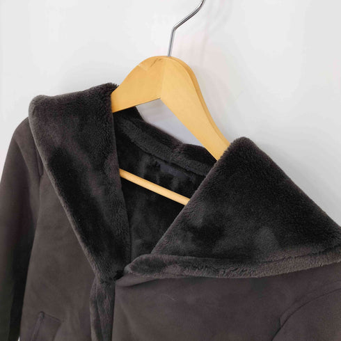 ユニクロ UNIQLO ムートンタッチ フーデット コート レディース import:M