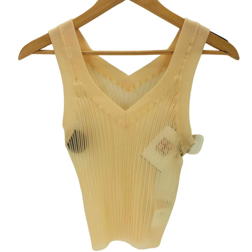 ハイク HYKE SHEER WIDE RIBBED SWEATER BUSTIER TOP Cream レディース FREE