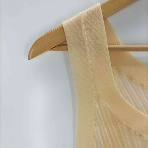 ハイク HYKE SHEER WIDE RIBBED SWEATER BUSTIER TOP Cream レディース FREE