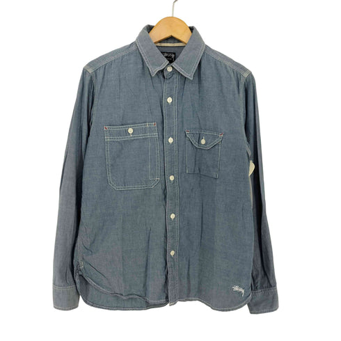 ステューシー Stussy 猫目ボタン ガチャポケ シャンブレーシャツ メンズ import:S