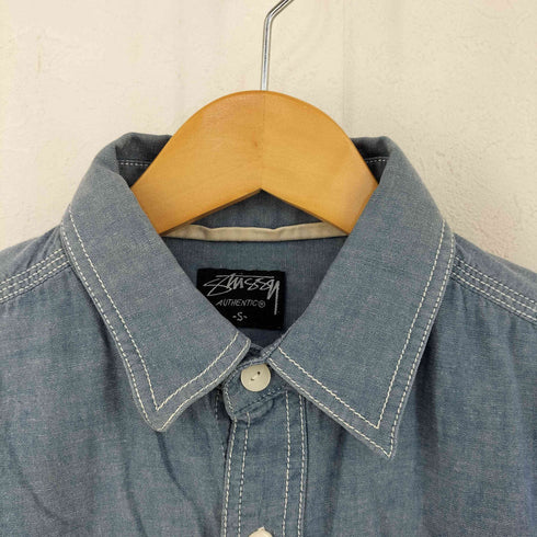 ステューシー Stussy 猫目ボタン ガチャポケ シャンブレーシャツ メンズ import:S