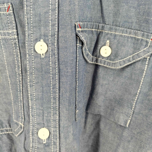 ステューシー Stussy 猫目ボタン ガチャポケ シャンブレーシャツ メンズ import:S