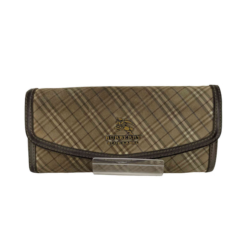バーバリーブルーレーベル BURBERRY BLUE LABEL メタルロゴ ノバチェック 長財布 レディース