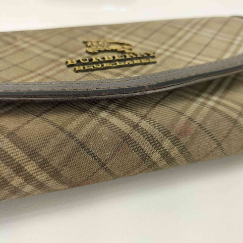 バーバリーブルーレーベル BURBERRY BLUE LABEL メタルロゴ ノバチェック 長財布 レディース